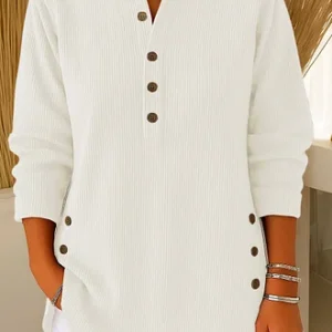 Women’s Solid Color Crew Neck Long Sleeve Casual Knit Pullover