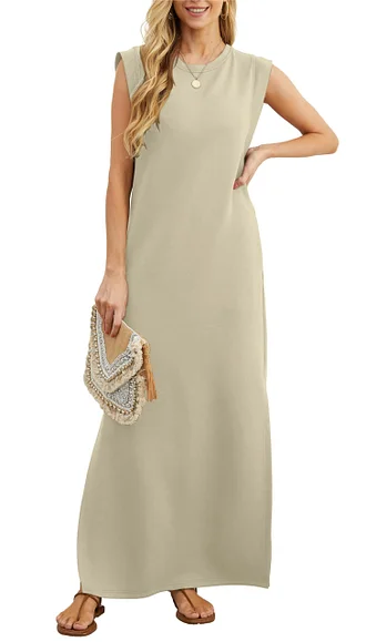 Women’s Casual Loose Split Wrinkle-Free Maxi Dress - Image 2